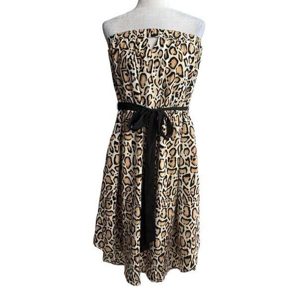 Lane Bryant Leopard Print Tube Tie Dress Strapless Women's PLUS Size 18/20 - Picture 2 of 10